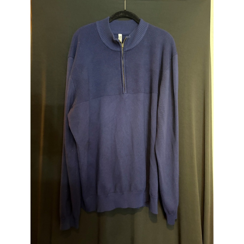 Men's Navy Blue Nitagut 1/2 Zip Long Sleeve Sweater Size 3XL